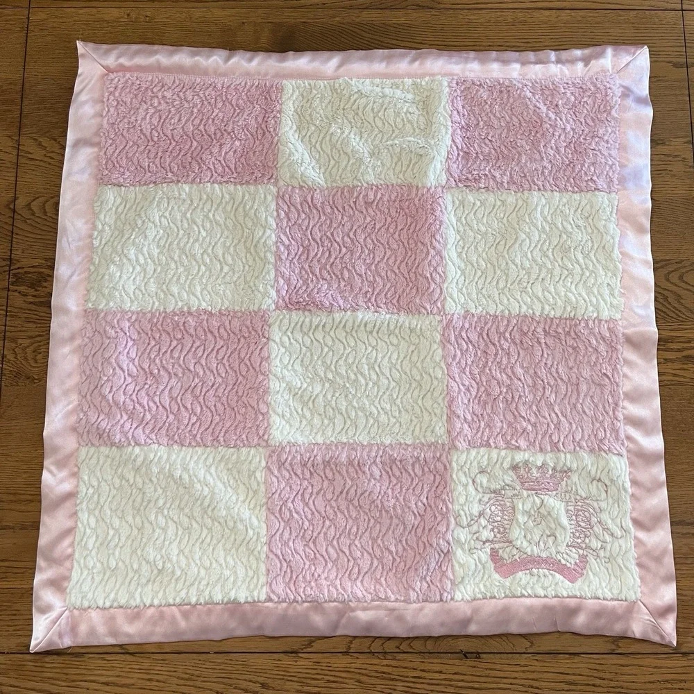 Baby Phat Pink Plush Satin Baby Blanket